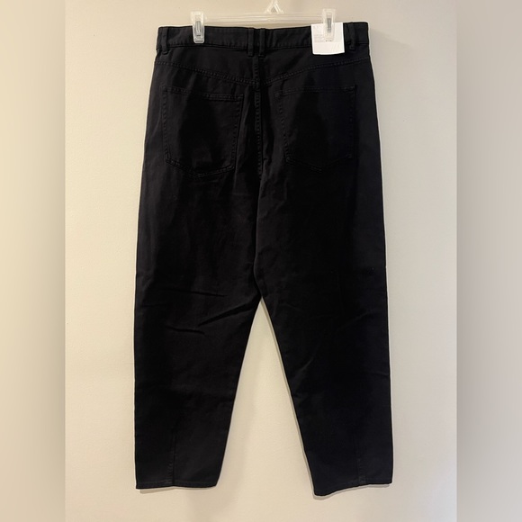 H&M Solid Black High Rise Tapered Straight Leg Loose Mom Jeans Size 14 NWT - Picture 8 of 9